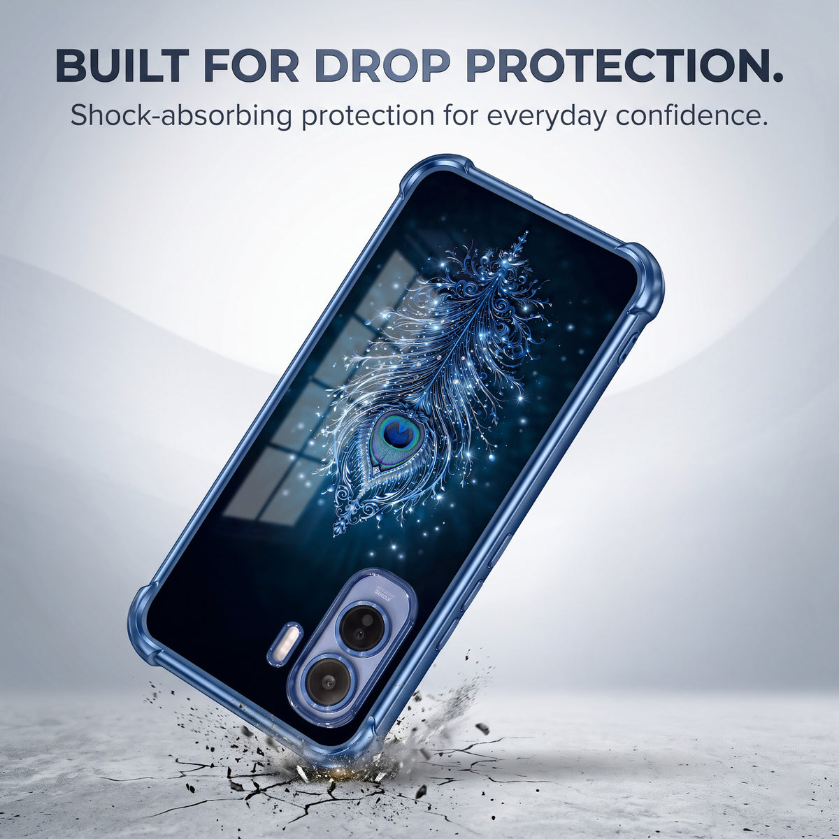 Vivo T5 Pro 5G Premium Peacock Feather Airbags Printed Back Case
