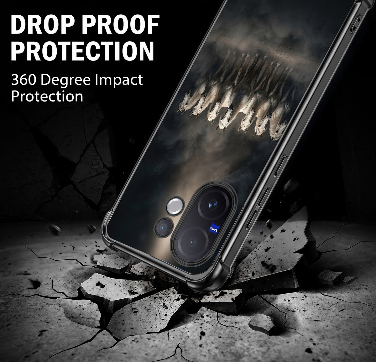 Vivo V60 5G Running Horses Airbags Printed Back Case