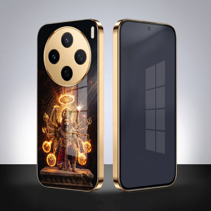 Vivo X200T 5G Lord Narasimha Gold Electroplated Glass Phone Back Case