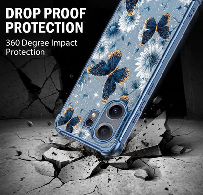 Nothing Phone 2 Pro 5G Blue Butterfly Floral Airbags Printed Back Case