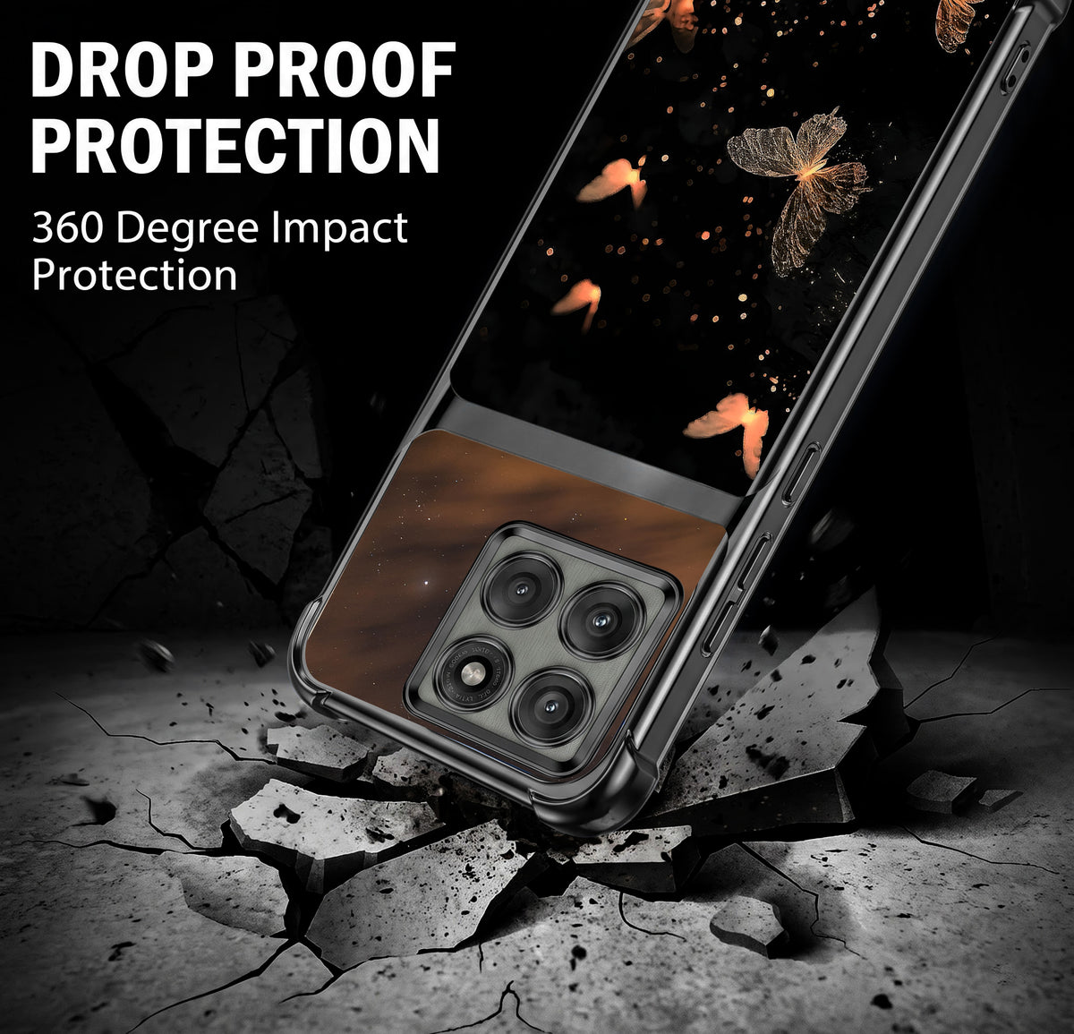 Motorola Edge 60 Pro 5G Butterfly Sparkle Dual-Tone Transparent Airbags Case