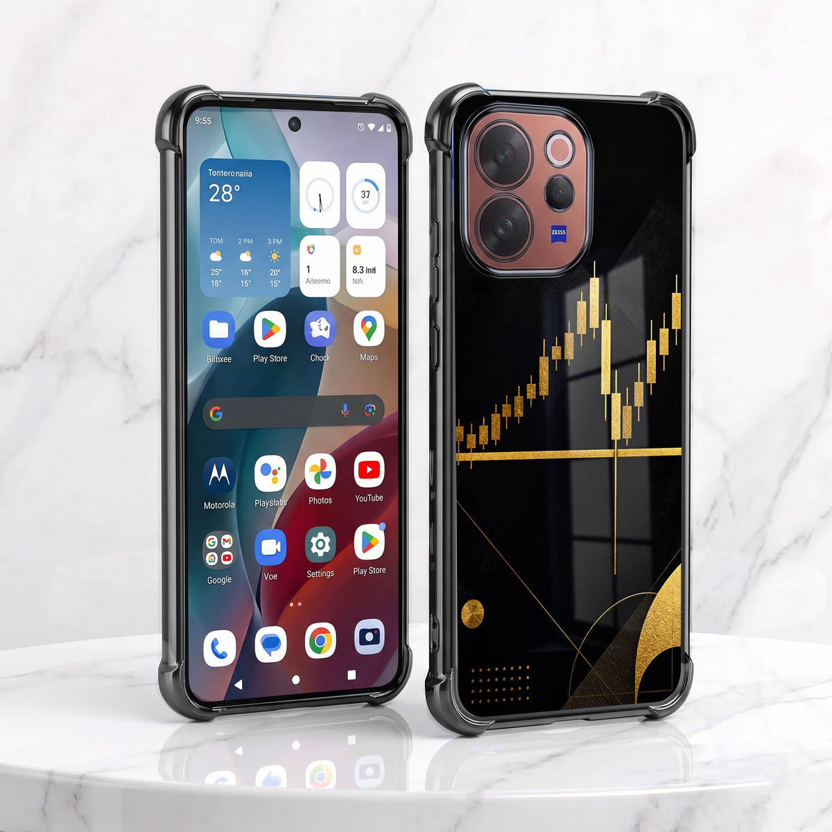 Vivo V70 5G Trading Candles Airbags Printed Back Case