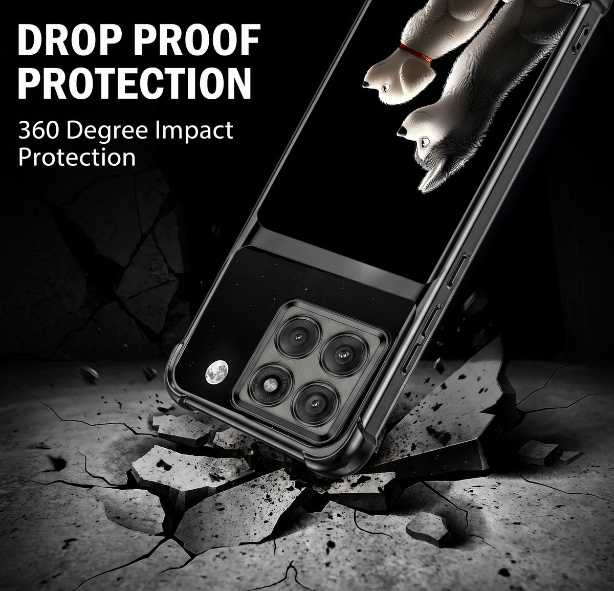 Motorola Edge 60 Pro 5G Dreamy Puppy Dual-Tone Transparent Airbags Case