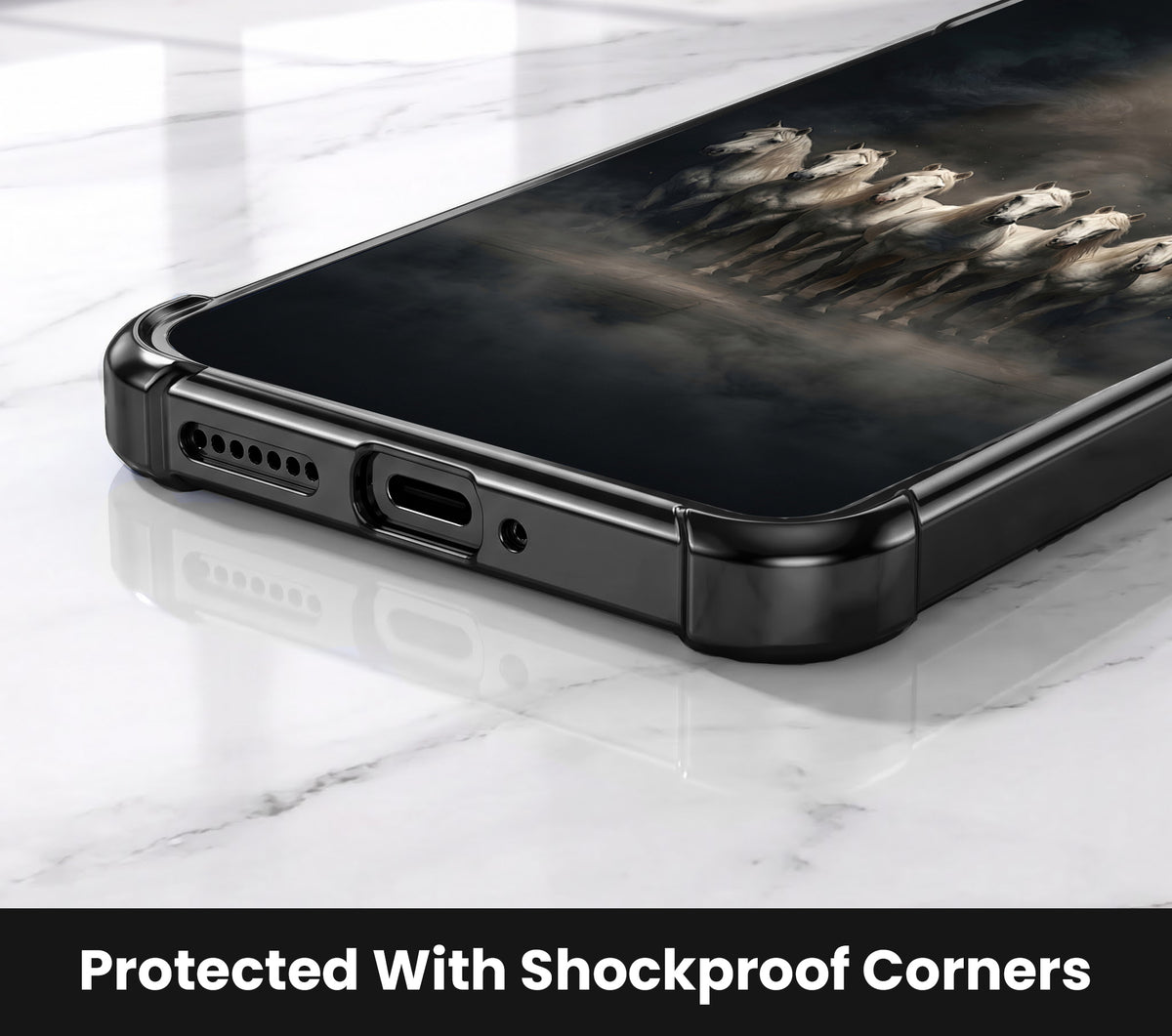 Vivo V60 5G Running Horses Airbags Printed Back Case