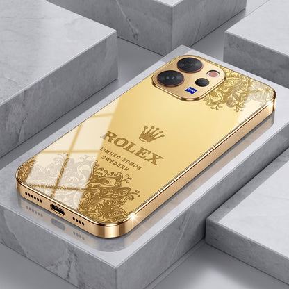 Vivo V70 5G Rolex Crown Gold Electroplated Glass Phone Back Case