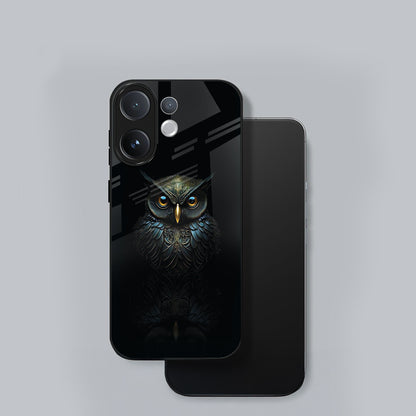 Vivo V60 5G Phone case with an owl design on a gray background