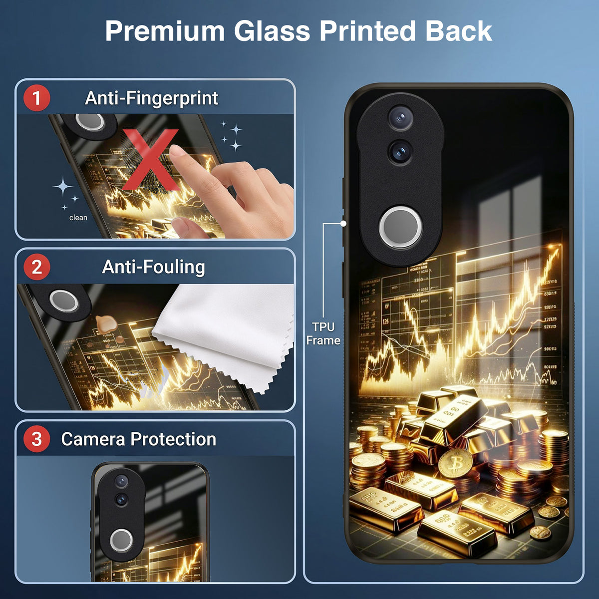 Vivo V50 5G Luxury Wealth Trader Acrylic Glass Back Case