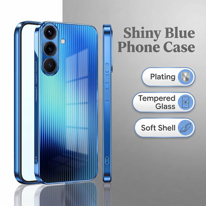 Samsung Galaxy A56 5G Aureon X1 Blue Electroplated Glass Phone Back Case