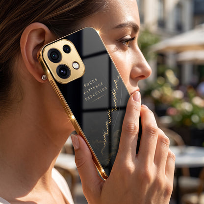 Oppo Reno 16C 5G Focus Gold Electroplated Glass Phone Back Case
