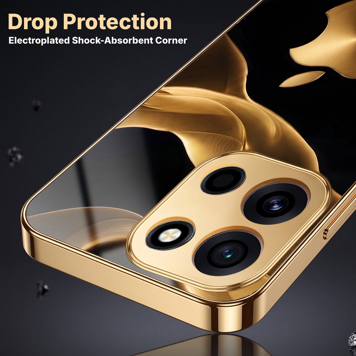 OnePlus Nord 6 5G Luxury Wave Gold Electroplated Glass Phone Back Case