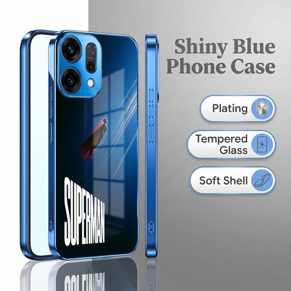 Oppo Reno 14 5G Superman Blue Electroplated Glass Phone Back Case