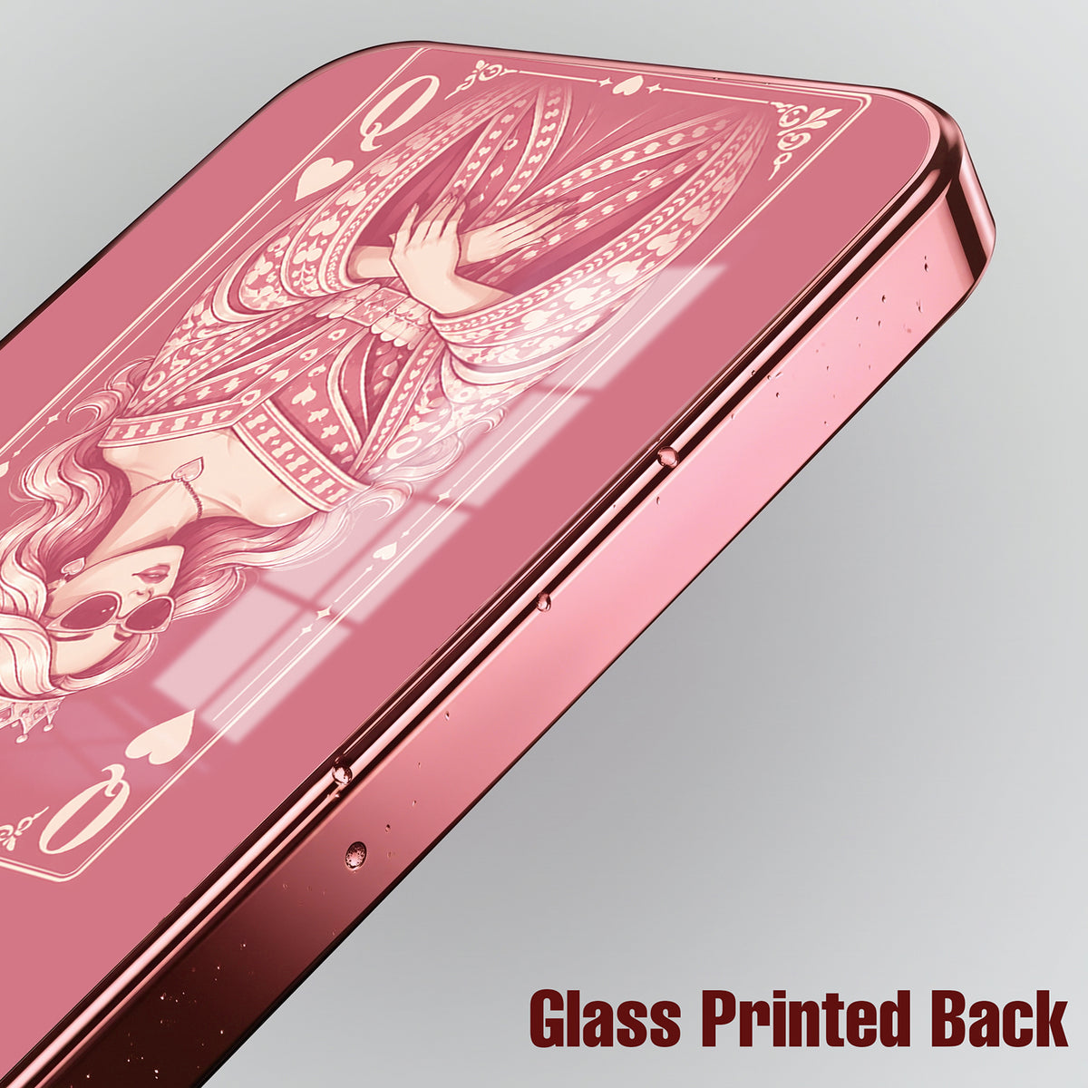 Vivo V70 FE 5G Luxury Royal Queen Pink Electroplated Glass Phone Back Case