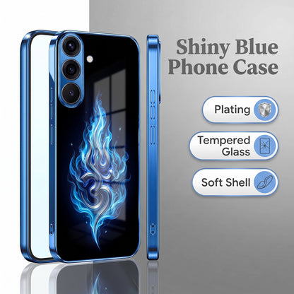 Samsung Galaxy A56 5G Blue Flame OM Blue Electroplated Glass Phone Back Case