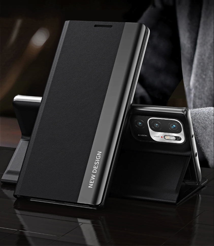 Redmi Note 10T 5G Flip Leather Case With Foldable Stand