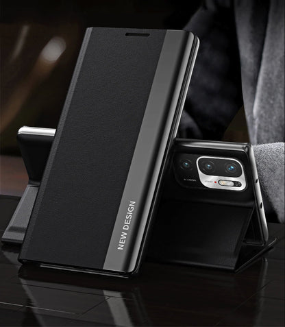 Redmi Note 10T 5G Flip Leather Case With Foldable Stand