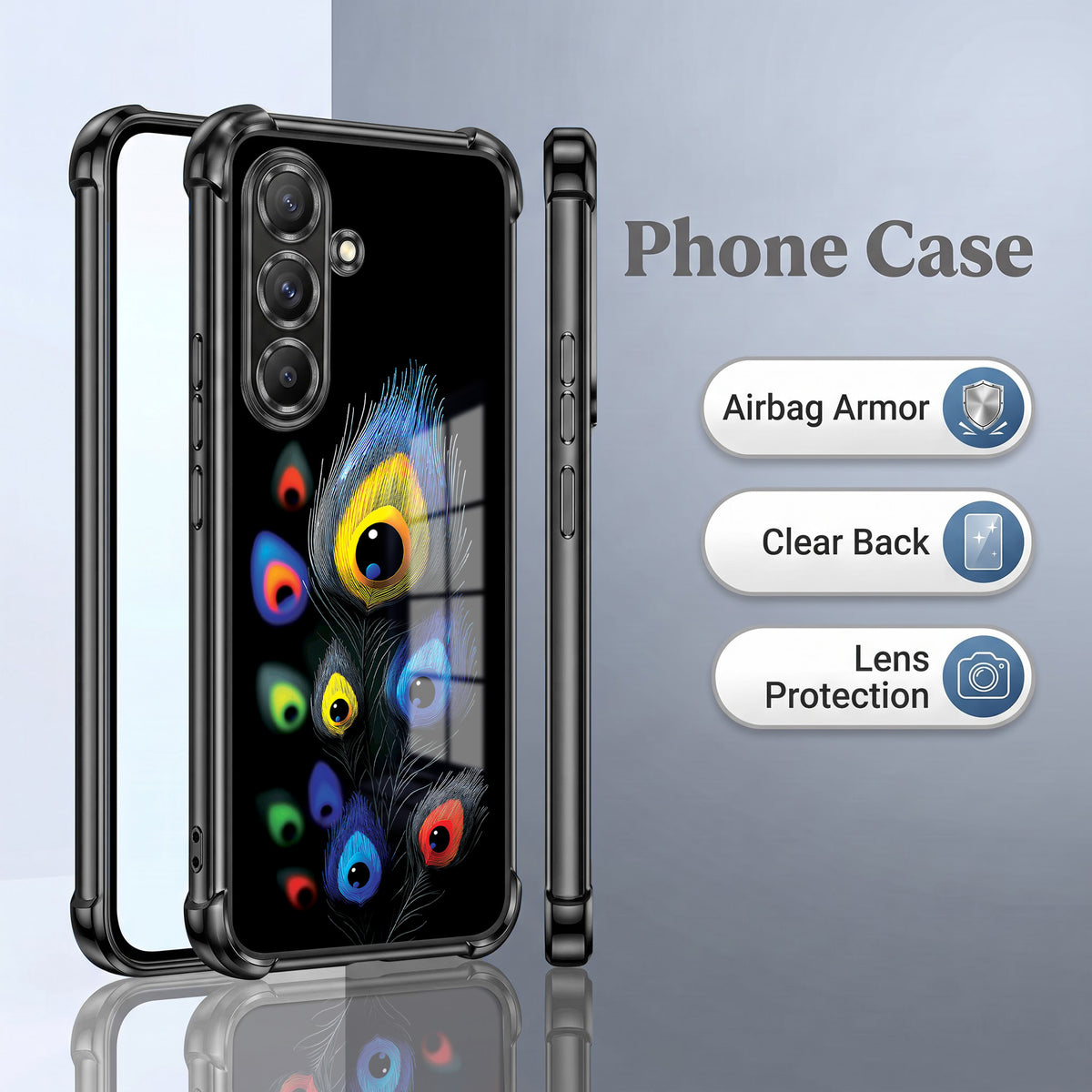 Samsung Galaxy A36 5G Multi-Feather Peacock Airbags Printed Back Case