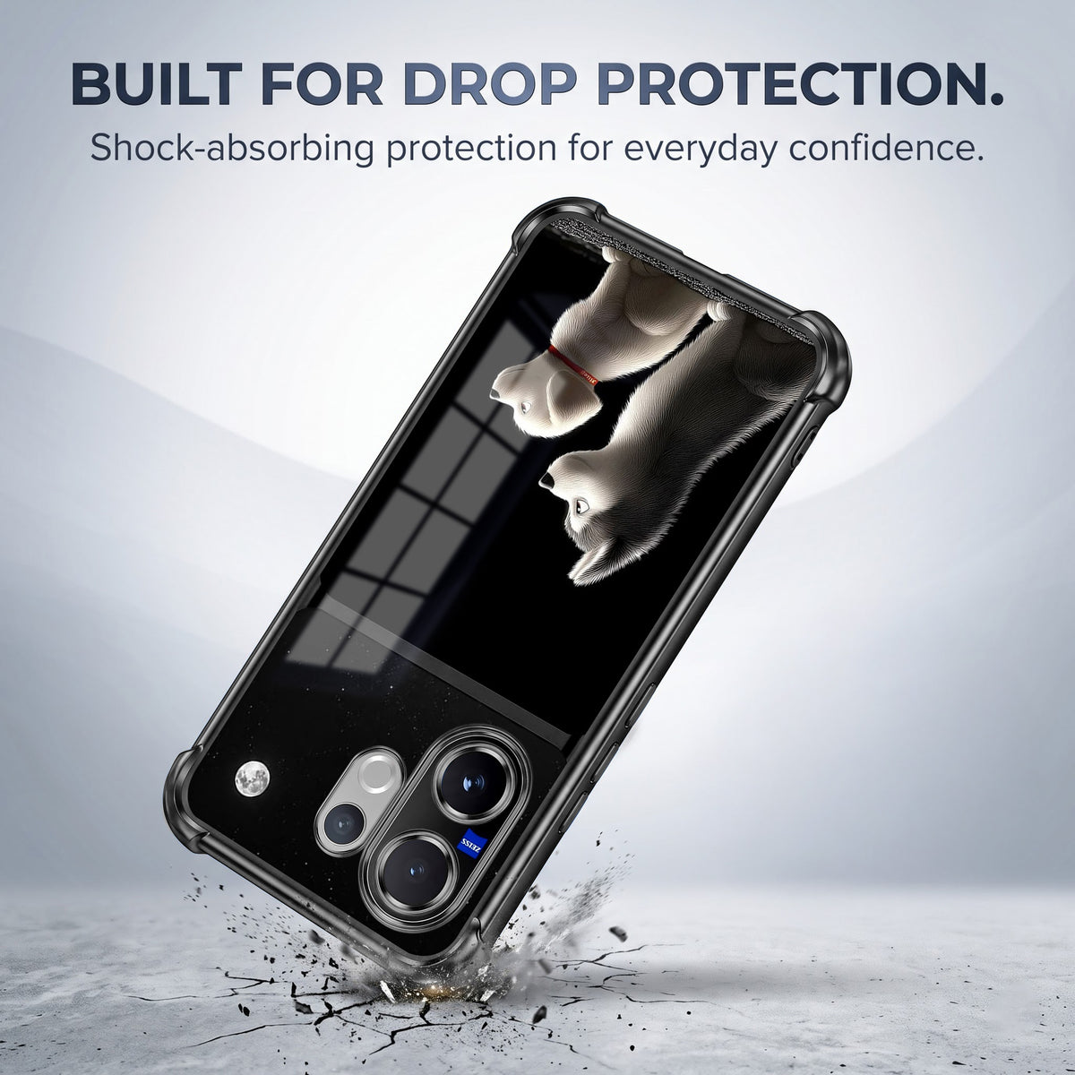 Vivo V60 5G Dreamy Puppy Dual-Tone Transparent Airbags Case
