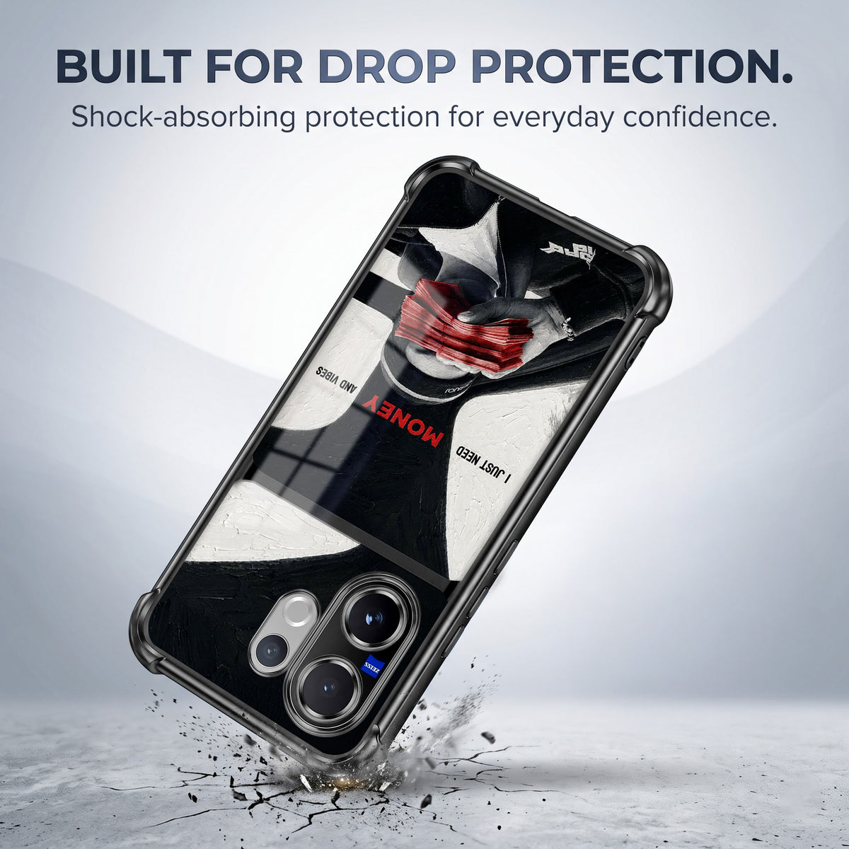Vivo V60 5G Money Mindset Dual-Tone Transparent Airbags Case