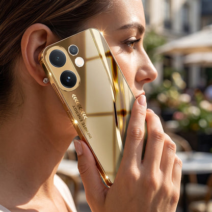 Vivo V60e 5G Luxury Infinity Energy Gold Electroplated Glass Phone Case