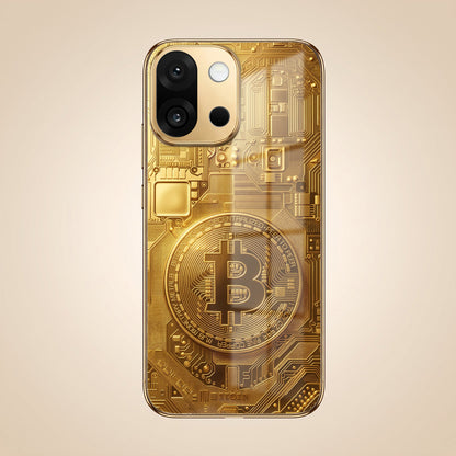 OnePlus 13s 5G Bitcoin Gold Electroplated Glass Phone Back Case