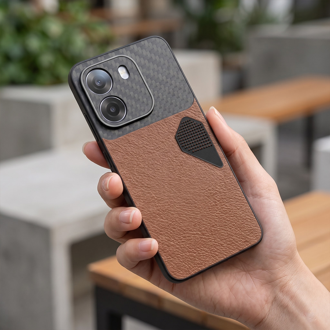 Oppo K14 5G Carbon Fiber Heat Dissipation Leather Hybrid Phone Case