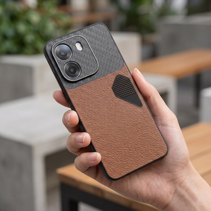 Oppo K14 5G Carbon Fiber Heat Dissipation Leather Hybrid Phone Case
