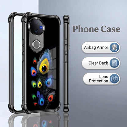Vivo V50 5G Multi-Feather Peacock Airbags Printed Back Case
