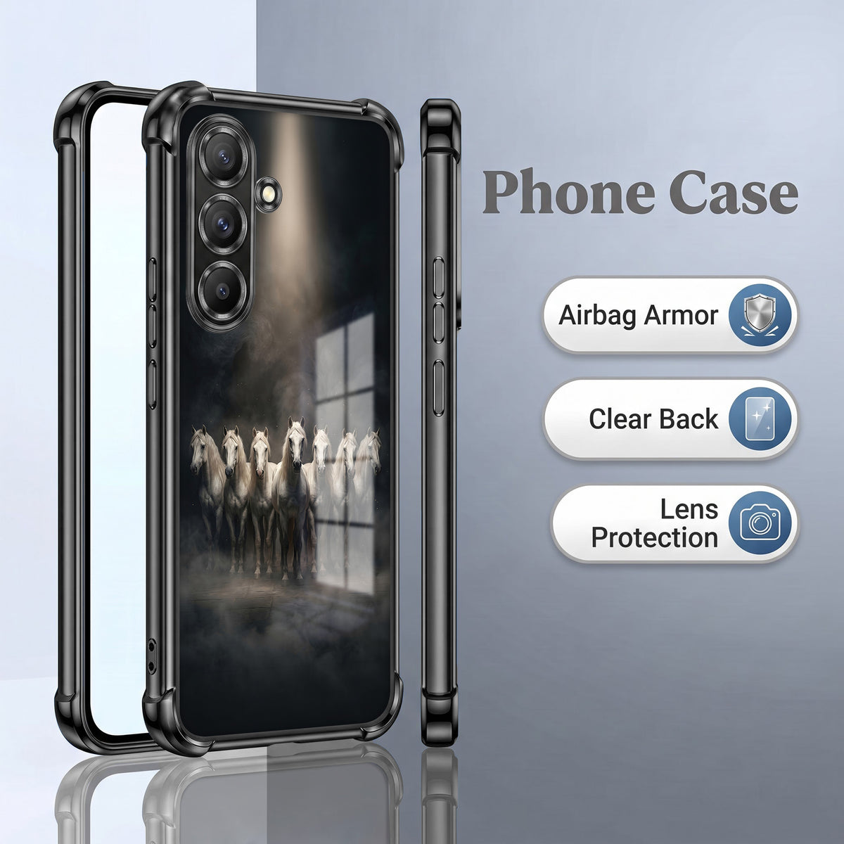 Samsung Galaxy A56 5G Running Horses Airbags Printed Back Case