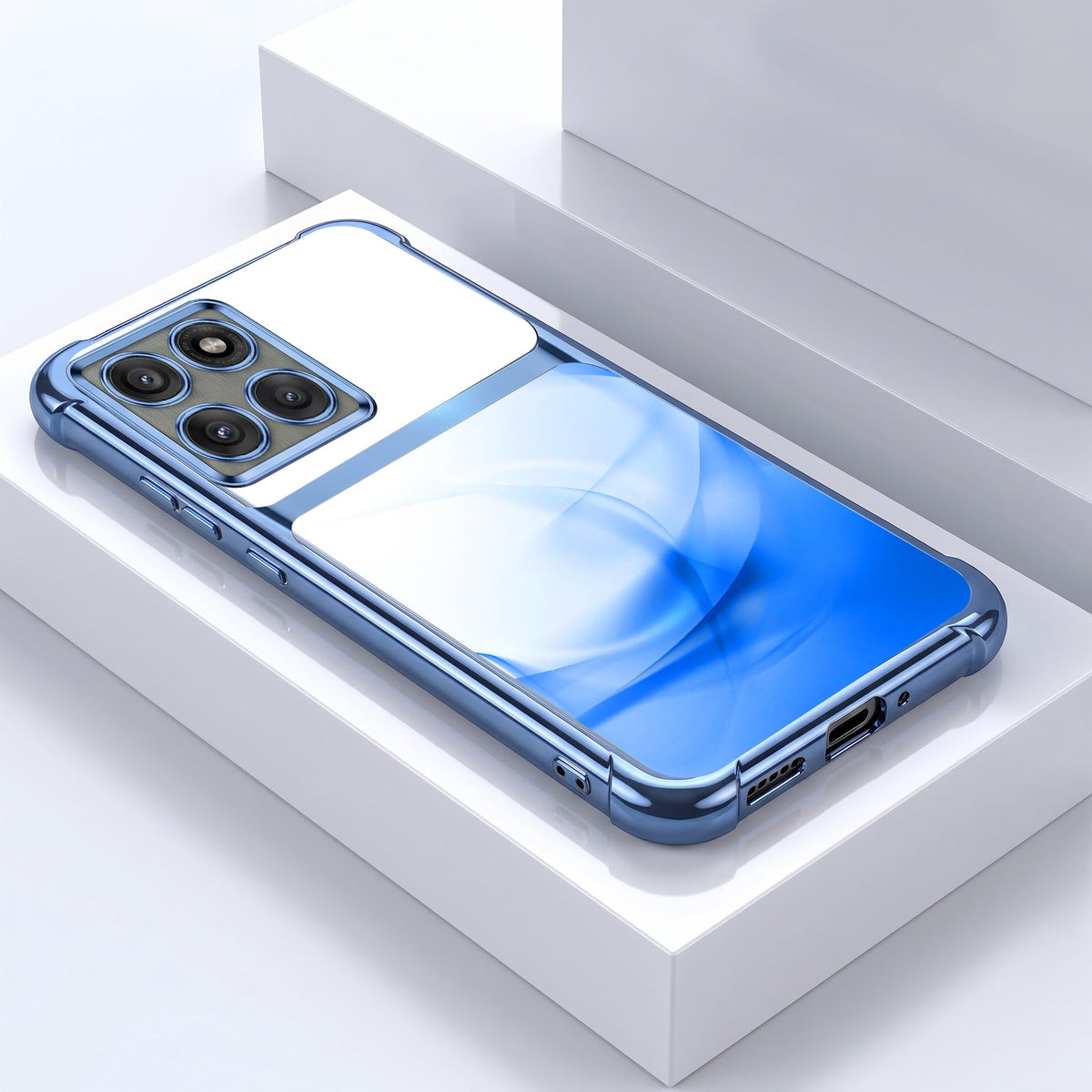 Motorola Edge 60 Pro 5G Crystal Blue Dual-Tone Transparent Airbags Case