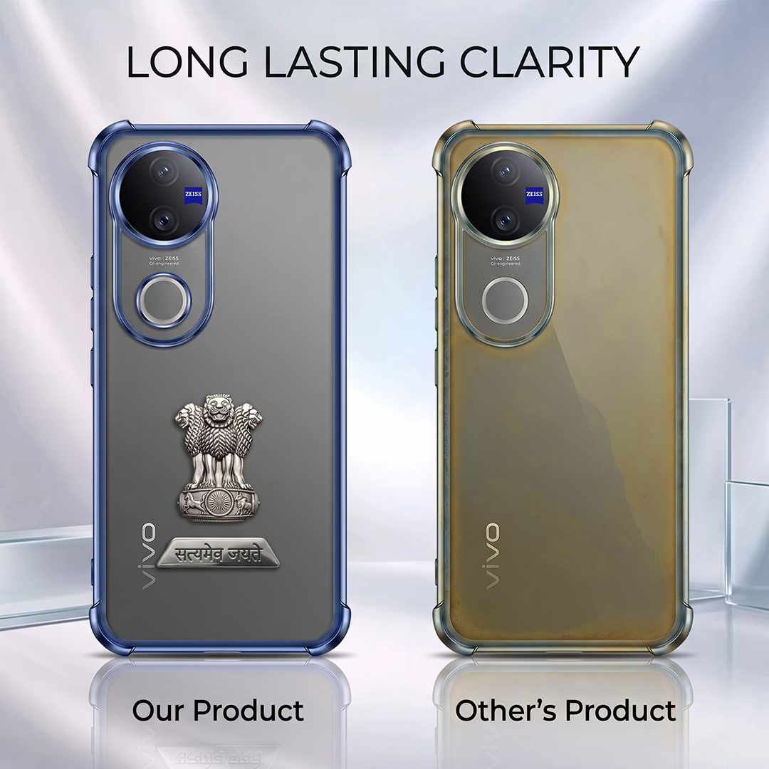 Vivo V50 5G Satyamev Jayate 2-in-1 Emblem Transparent Shockproof Airbag Case