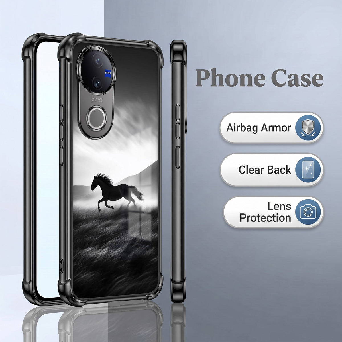 Vivo V50 5G Phantom Horse Airbags Printed Back Case