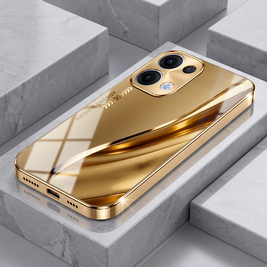 Oppo Reno 13 5G Luxury Infinity Energy Gold Electroplated Glass Phone Case