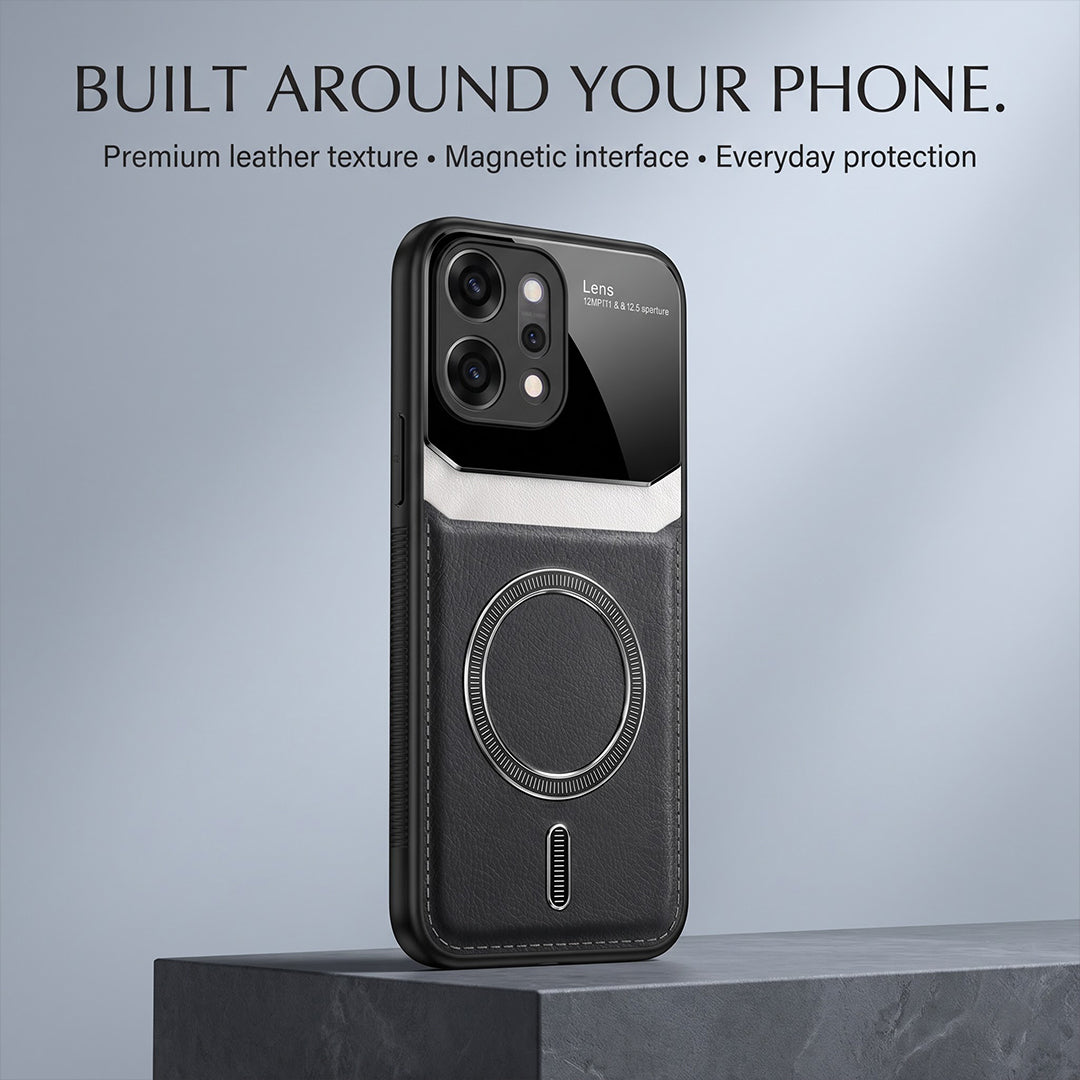 Oppo Reno 14 Pro 5G Premium Magsafe Magnetic Leather Lens Protective Case