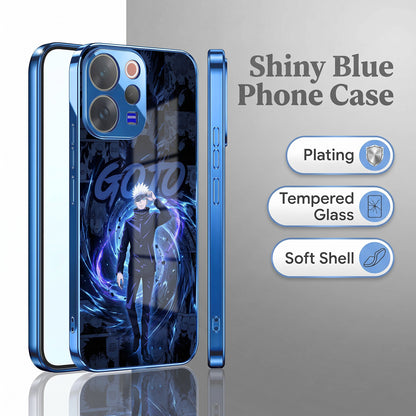 Vivo V70 5G Jujutsu Kaisen Blue Electroplated Glass Phone Back Case
