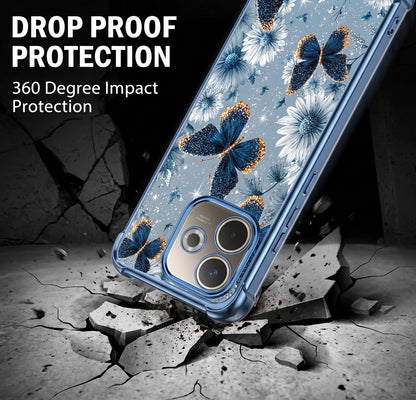 Oppo A5 Pro 5G Blue Butterfly Floral Airbags Printed Back Case