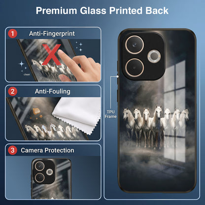Oppo A5 Pro 5G Running Horses Acrylic Glass Back Case