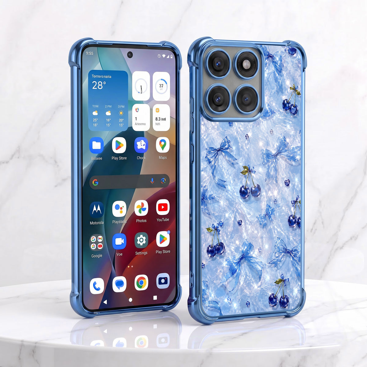 Motorola Edge 60 Pro 5G Blue Cherry Airbags Printed Back Case