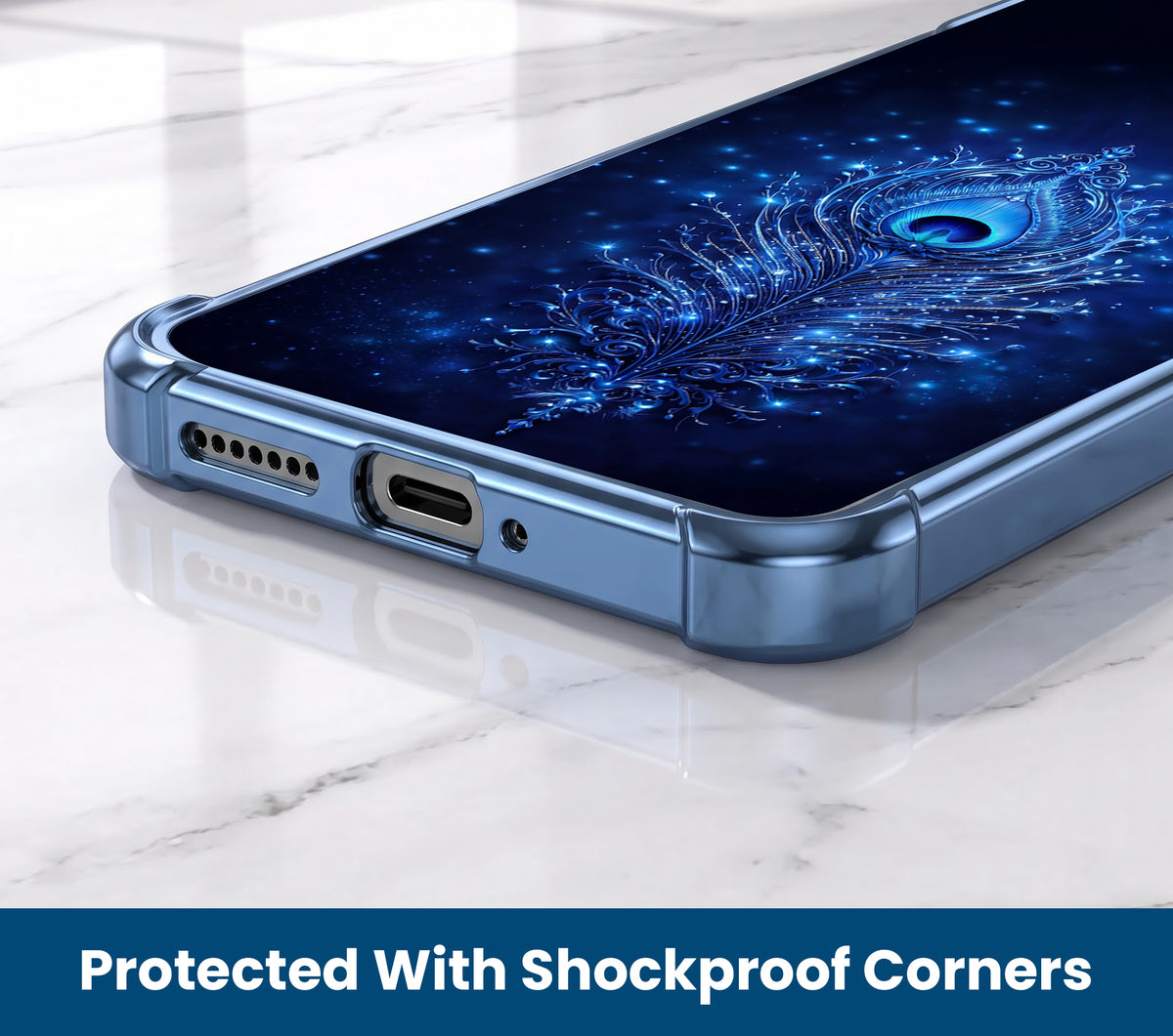 Oppo A5 Pro 5G Premium Peacock Feather Airbags Printed Back Case