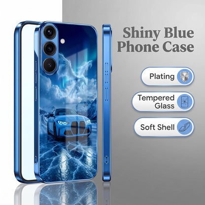 Samsung Galaxy A36 5G Ice Dragon GT Blue Electroplated Glass Phone Back Case