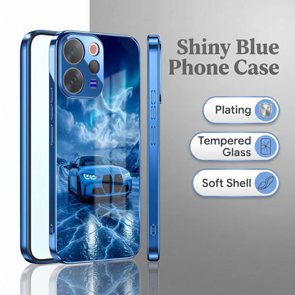 Vivo V70 5G Ice Dragon GT Blue Electroplated Glass Phone Back Case