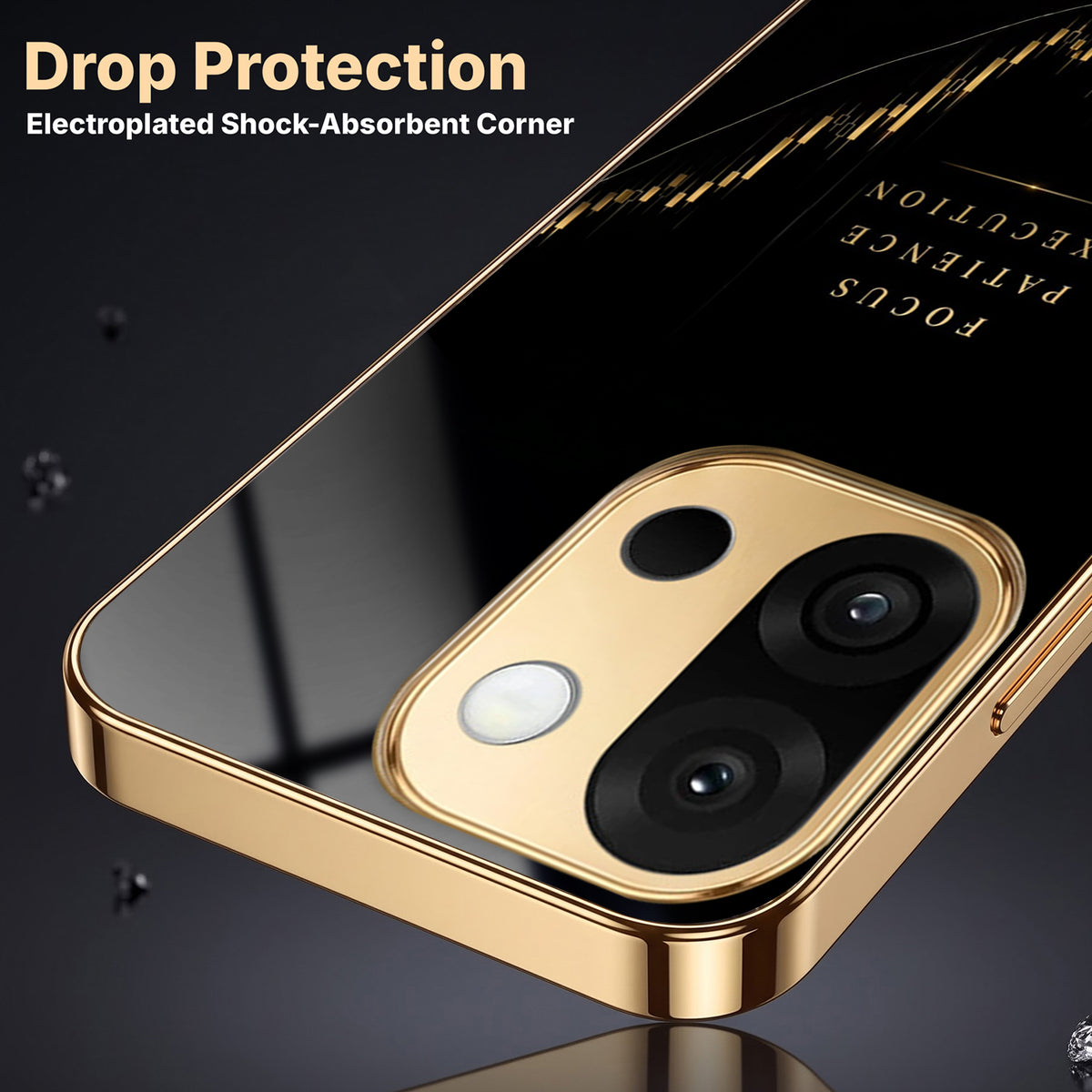 OnePlus 13s 5G Focus Gold Electroplated Glass Phone Back Case