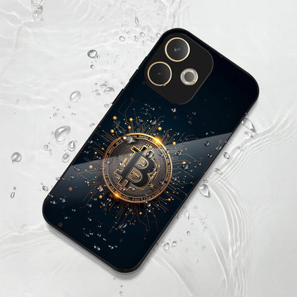 Oppo A5 Pro 5G Premium Acrylic Shockproof Glass Back Case (Bitcoin Armor)