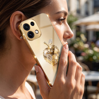 Oppo Reno 16C 5G Golden Apple Gold Electroplated Glass Phone Back Case