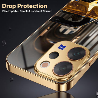 Vivo V70 5G Golden BMW Gold Electroplated Glass Phone Back Case