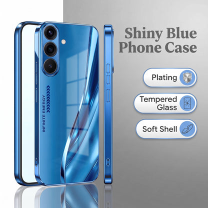 Samsung Galaxy A36 5G Luxury Infinity Energy Blue Electroplated Glass Phone Back Case