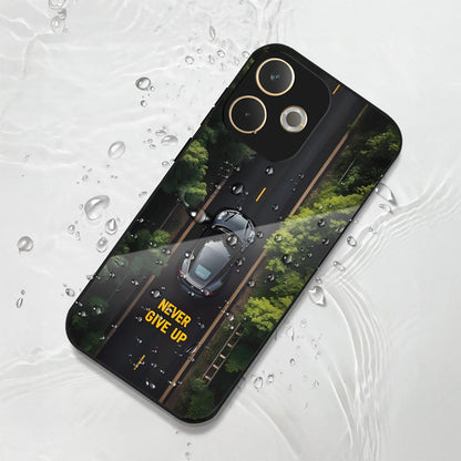 Oppo A5 Pro 5G Premium Acrylic Shockproof Glass Back Case (Road Never Give up)