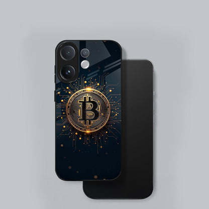 Vivo V60 5G Phone case with Bitcoin design on a gray background