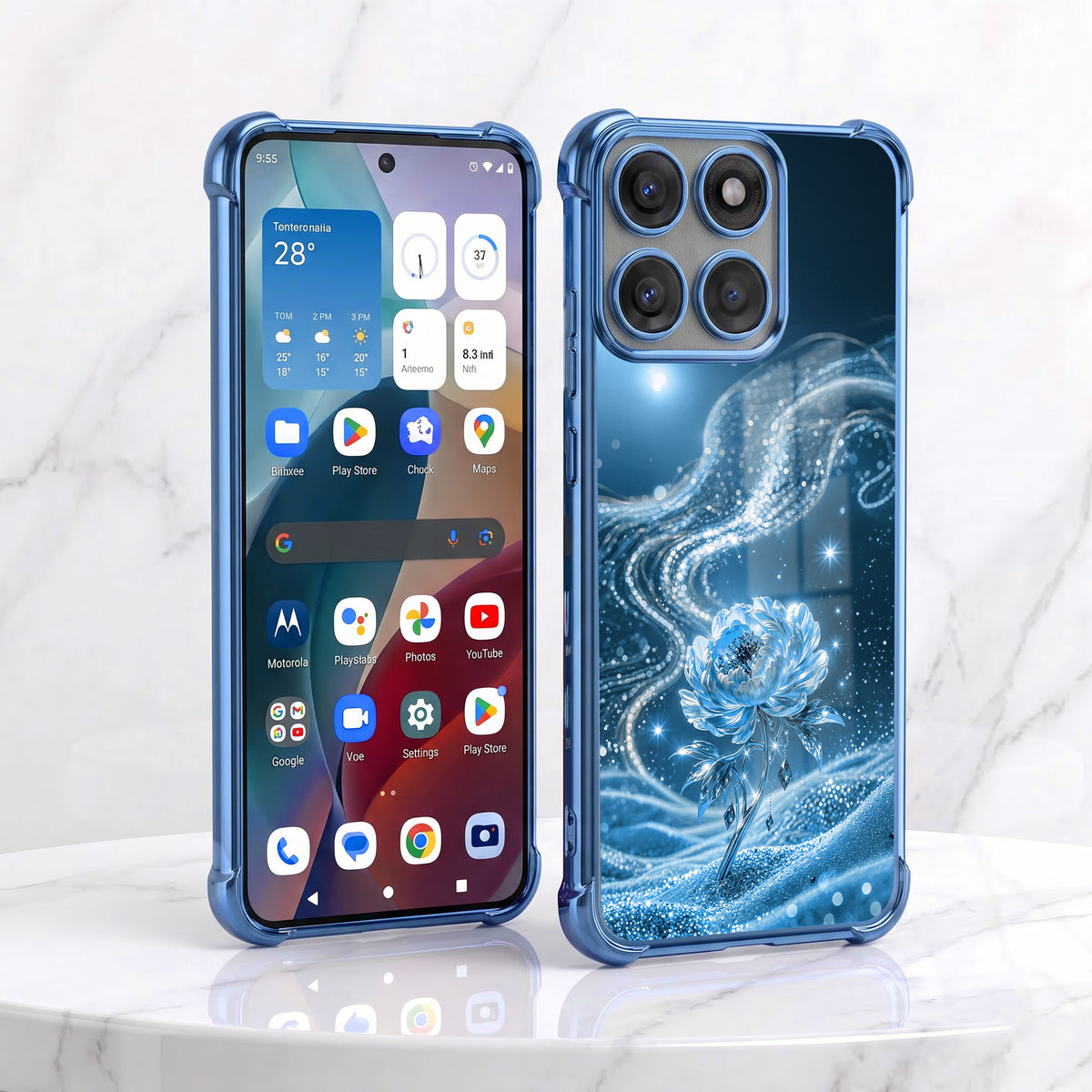 Motorola Edge 60 Pro 5G Blue Rose Airbags Printed Back Case