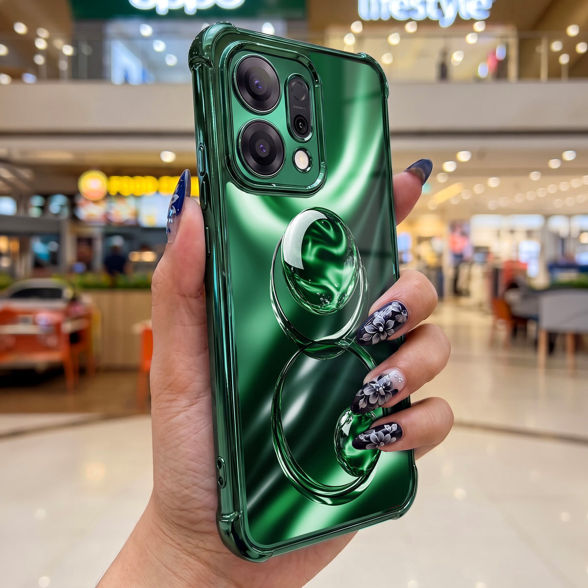 Oppo Reno 14 5G Green Venom Airbags Printed Back Case