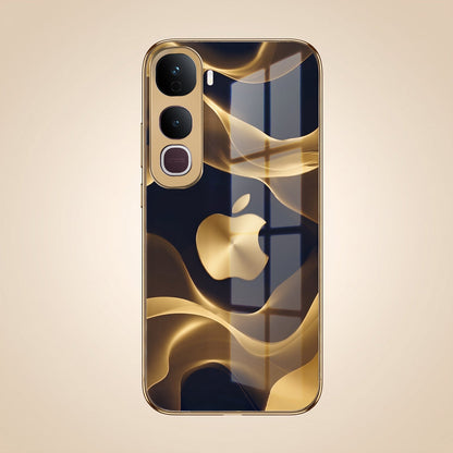 Vivo Y400 Pro 5G Luxury Wave Gold Electroplated Glass Phone Back Case